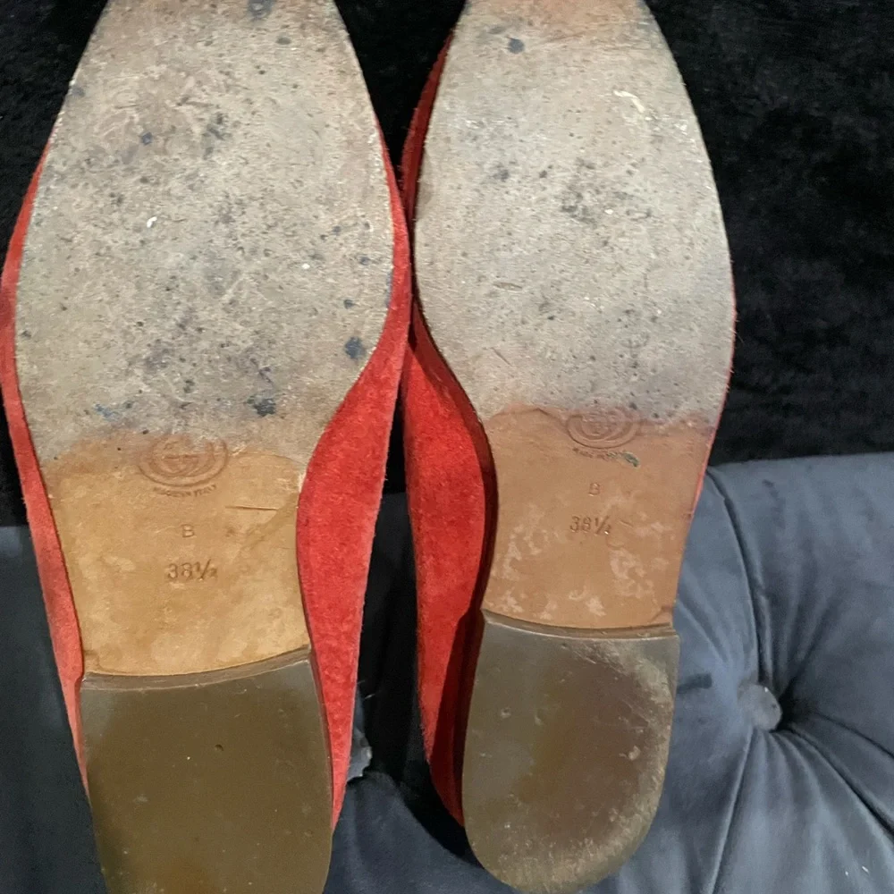 Gucci orange suede flats sz 38.5 US - Picture 5 of 8